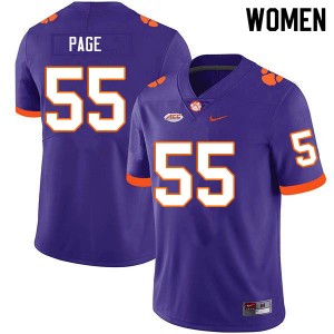 Clemson Tigers Payton Page #55 Purple High School Jersey - Purple