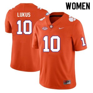 Clemson National Championship Jeadyn Lukus #10 Orange University Jersey - Orange