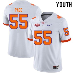 Clemson University Payton Page #55 White University Jersey - White