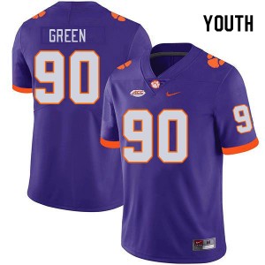 Clemson Tigers Stephiylan Green #90 Purple Game Jersey - Purple