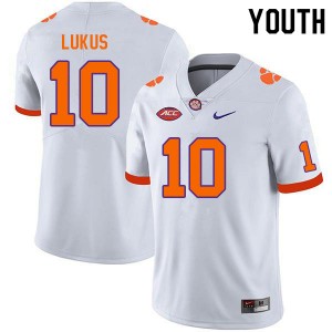 Clemson Jeadyn Lukus #10 White Replica Jersey - White