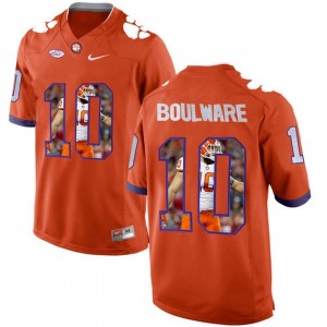 S-3XL Football Ben Boulware Clemson Tigers #10 Stitched Orange Printing Player Portrait Jersey