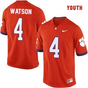 #4 Deshaun Watson Orange Youth Clemson Tigers Jersey