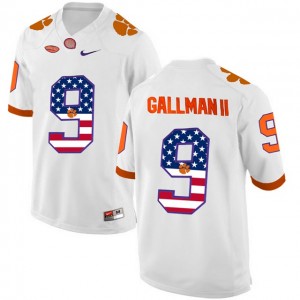 Clemson Tigers Wayne Gallman II #9 Men's Stitched 2017 US Flag Football Jersey - White