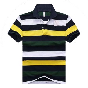 Stripe Team Logo Men's Black/Yellow/White Clemson Tigers Performance Polo