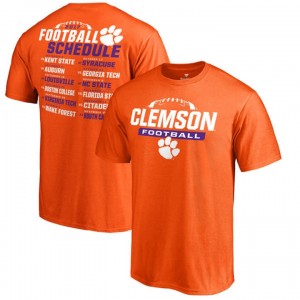 Orange Men's 2017 Schedule Crew Neck Football Clemson Tigers T-shirt