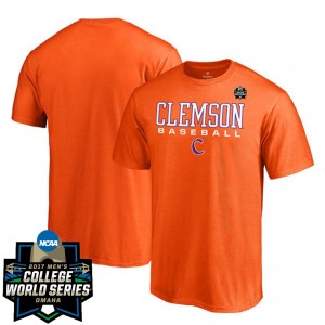 Men's Clemson Tigers T-shirt Orange 2017 World Series True Sport Baseball 