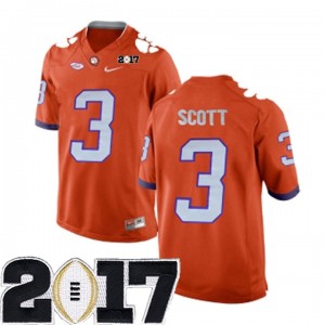 2017 National Championship Bound Men's Orange Stitched #3 Artavis Scott Clemson Tigers Jersey