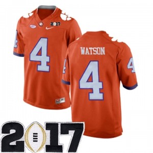 S-3XL Deshaun Watson Clemson Tigers #4 Stitched Men's Orange 2017 National Championship Bound Jersey