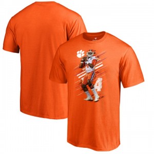 S-3XL Deshaun Watson Clemson Tigers #4 Men's Orange Player Pictorial T-shirt