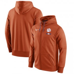 S-3XL Clemson Tigers Men's Orange Team Logo Purity Color Performance Full-Zip Hoodie