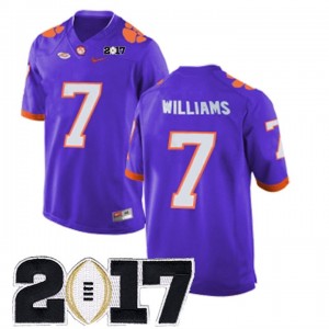 Men's Mike Williams Clemson Tigers Jersey Purple #7 Stitched 2017 National Championship Bound 