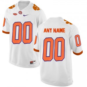 Clemson Tigers #00 Men's Stitched Football Customized Jersey - White