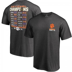 Playoff 2016 National Champions Schedule Men's Charcoal Football Clemson Tigers T-shirt