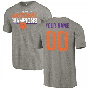 Gray Men's Playoff 2016 National Champions Customized Tri-Blend Customized Football Clemson Tigers T-shirt