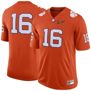 2016 Playoff Men's Orange Game Football #16 Clemson Tigers Jersey