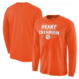 S-3XL Football Clemson Tigers Men's Orange Playoff 2016 National Champions Blitz Long Sleeve T-Shirt