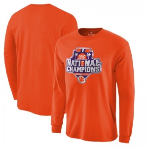 S-3XL Football Clemson Tigers Men's Orange Playoff 2016 National Champions Official Icon Long Sleeve T-Shirt