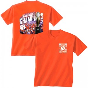 Playoff 2016 National Champions Trophy Men's Orange Football Clemson Tigers T-shirt