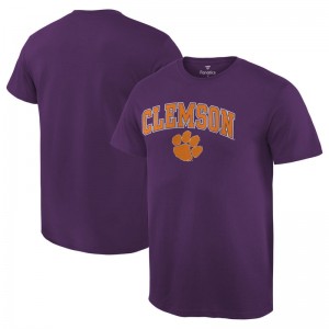 S-3XL Clemson Tigers Men's Purple Campus Short Sleeve T-Shirt