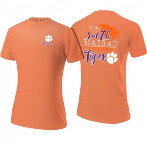 Women's Clemson Tigers Orange One Color Born in the South T-shirt