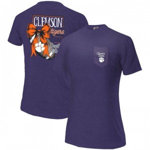 Women's Clemson Tigers T-shirt Purple Football Saturdays One Color 
