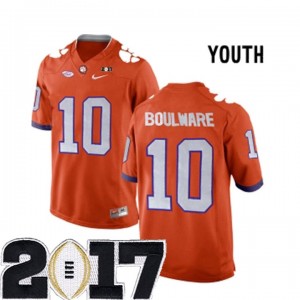 S-3XL Ben Boulware Clemson Tigers #10 Stitched Youth Orange 2017 National Championship Bound Jersey