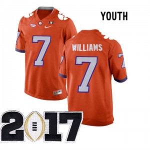 #7 Mike Williams Orange Youth Stitched 2017 National Championship Bound Clemson Tigers Jersey
