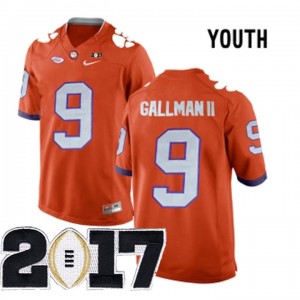 Youth Wayne Gallman II Clemson Tigers Jersey Orange #9 Stitched 2017 National Championship Bound 