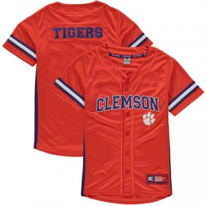 Orange Youth Baseball Clemson Tigers Button-Up Strike Zone Jersey
