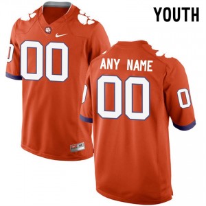 Youth Clemson Tigers #00 Orange Stitched Football Customized Jersey