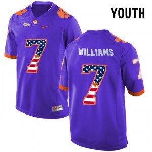 Youth Clemson Tigers #7 Mike Williams Purple US Flag Football Jersey