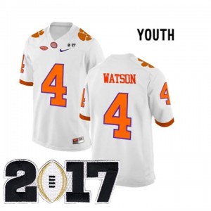 2017 National Championship Bound Youth White Stitched #4 Deshaun Watson Clemson Tigers Jersey
