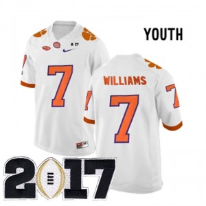Clemson Tigers Mike Williams #7 Youth Stitched 2017 National Championship Bound Jersey - White