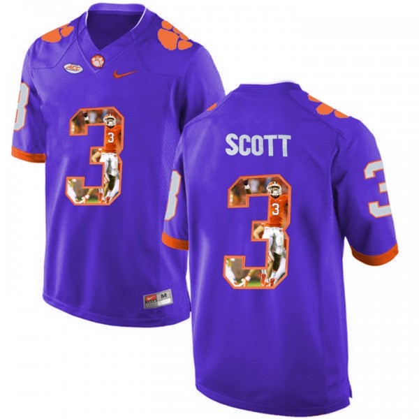 Printing Player Portrait Purple Stitched Football #3 Artavis Scott