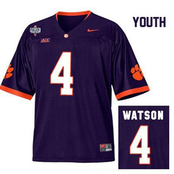 4 Deshaun Watson Purple Youth Clemson Tigers Jersey Deshaun