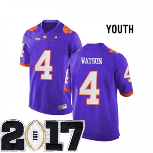 4 Deshaun Watson Purple Youth Stitched 2017 National Championship